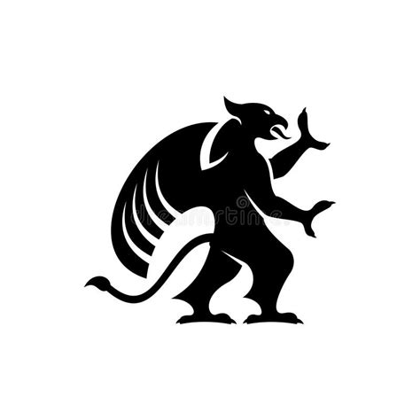 Silhouette of Griffin. Vector Gryphon. Mythical Creature. Isolated on ...