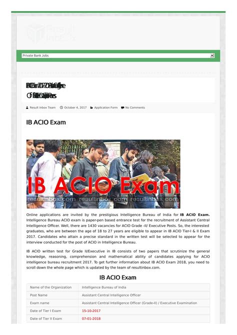 Ib acio exam by Result Inbox - Issuu