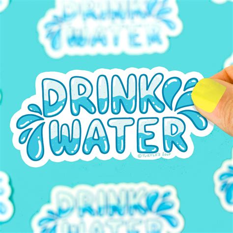 Drink Water Sticker Water Reminder Decal Waterbottle - Etsy