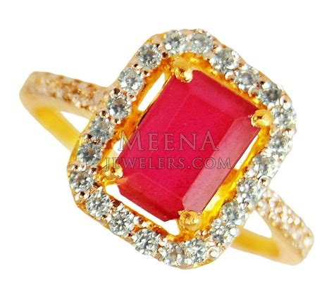 22 Karat Gold Ruby Ring - RiPs21372 - 22Kt Gold Ruby ring with beautiful design. Ring has big ...