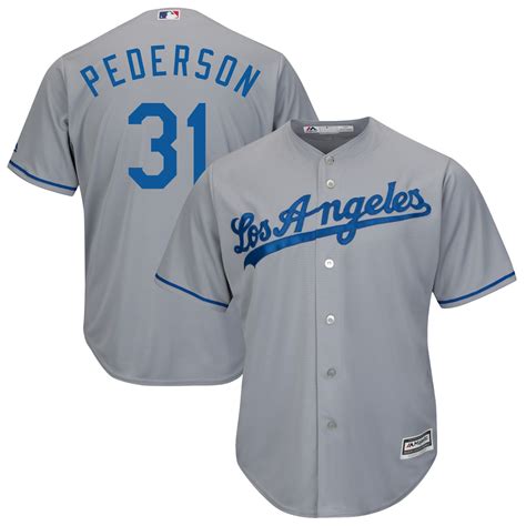 Majestic Joc Pederson Los Angeles Dodgers Gray Official Cool Base ...