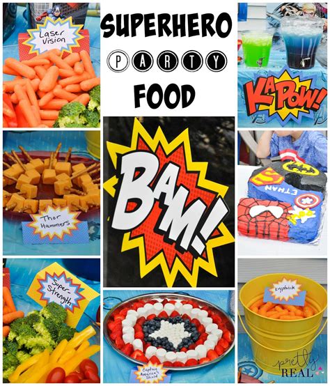 Pretty Real: Super Cute Superhero Party with Zero DIY | Superhero birthday party food, Superman ...