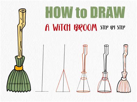 How to Draw a Witch Broom Tutorial with Easy Steps - Choose Marker