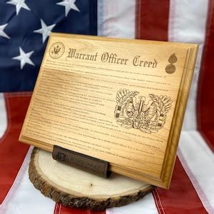 Army Warrant Officer Creed Leatherette or Wood Plaque Induction ...