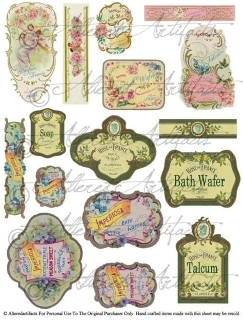 Printable Vintage French Perfume Labels Digital Bottle Labels | Etsy