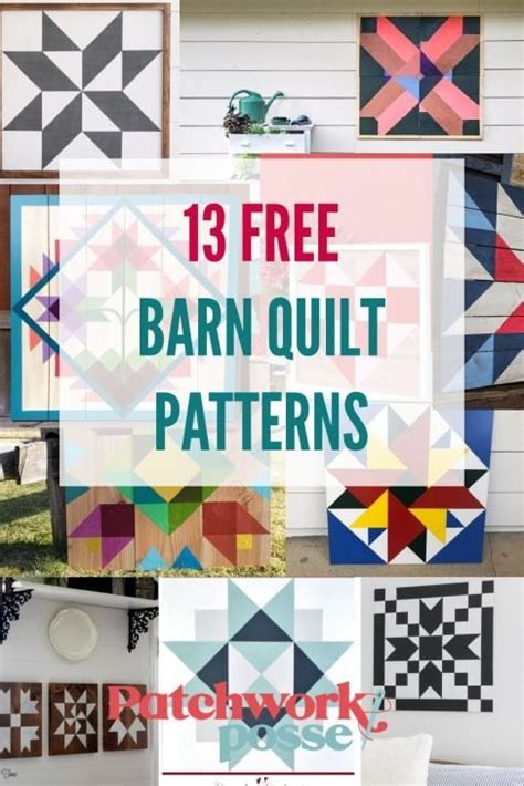 13 Free printable barn quilt patterns, Anyone can make! - Patchwork Posse