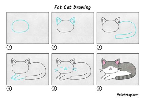 Fat Cat Drawing - HelloArtsy