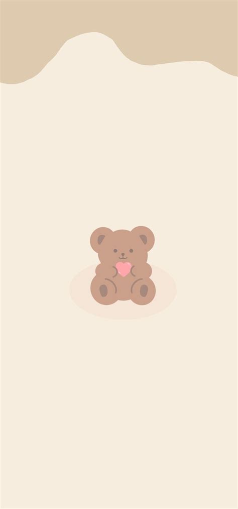 Teddy bear wallpaper cream brown aesthetic wallpaper | Teddy bear ...