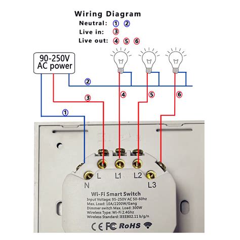 Smart WiFi Light Switch EU Standard 1/2/3Gang Google, Alexa Control