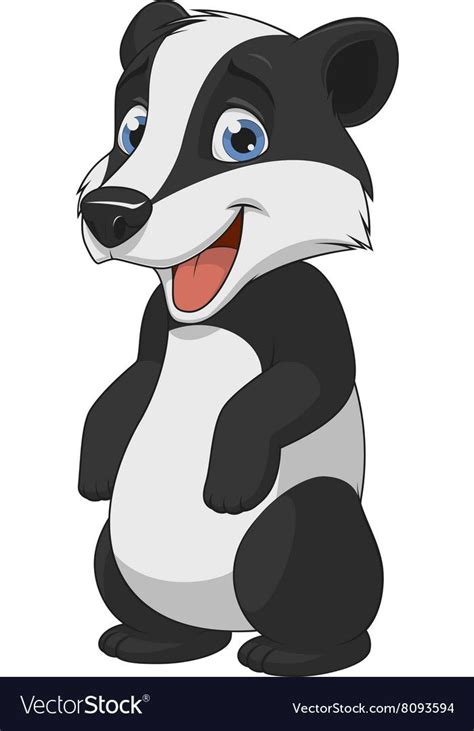 Little funny badger Royalty Free Vector Image - VectorStock | Badger illustration, Animal ...