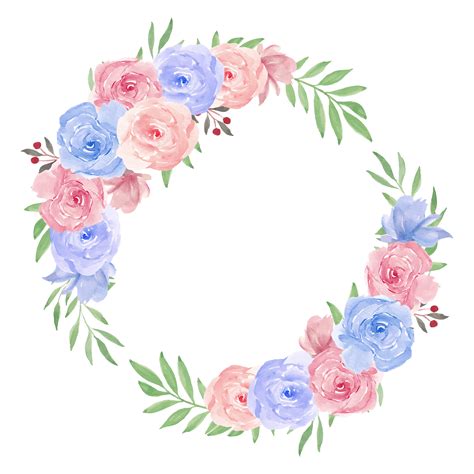 Summer Clipart Spring Wreath Svg Watercolor Floral Leaf Frame Clipart ...