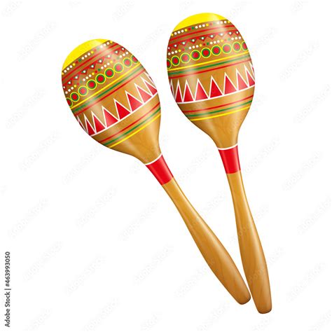 Realistic Detailed 3d Maracas Shakers Traditional Mexican Musical Instrument Isolated on a White ...