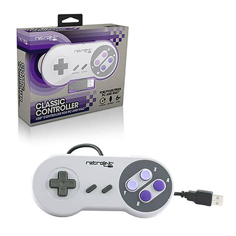 Retrolink USB Wired SNES Super Nintendo Classic Style Controller For PC ...