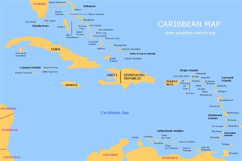 Printable Map Of The Caribbean - Printable Word Searches