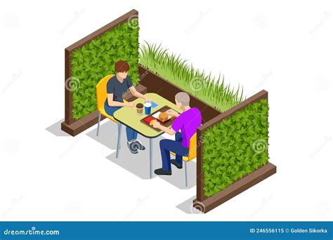 Isometric Fast Food Court Pizza, Restaurant Interior, Food Court Pizza, Cafeteria Vector ...