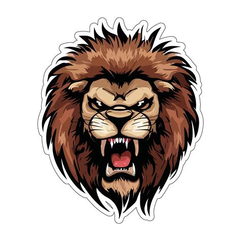 Lion face and head vector art sticker and logo template 28146057 Vector ...