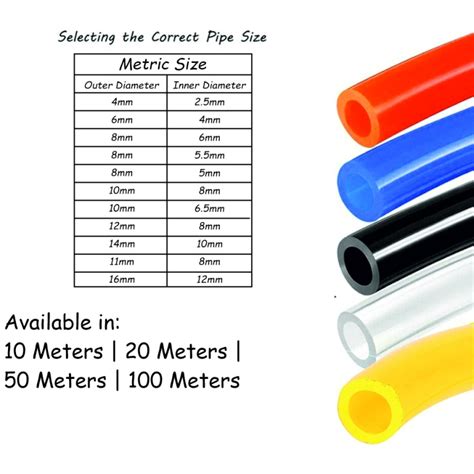 PU Pipe - Air Pipe - Polyurethane Pneumatic Pipe - PU Air Tubing 8mm x 5mm - Industrial eStores