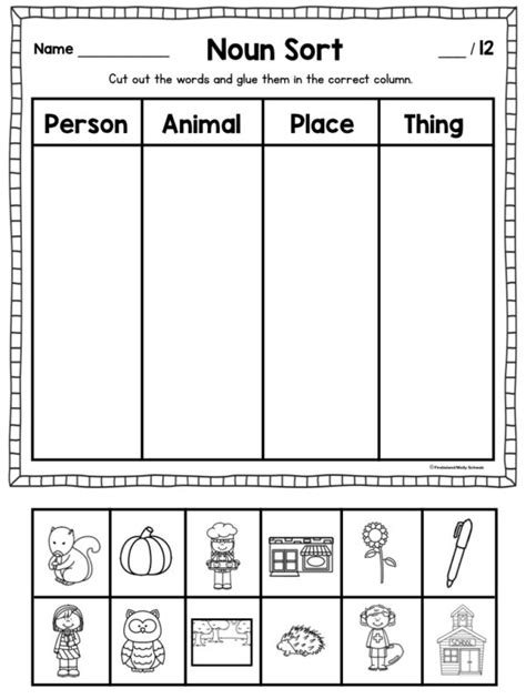 Noun Activities For First Grade - Firstieland