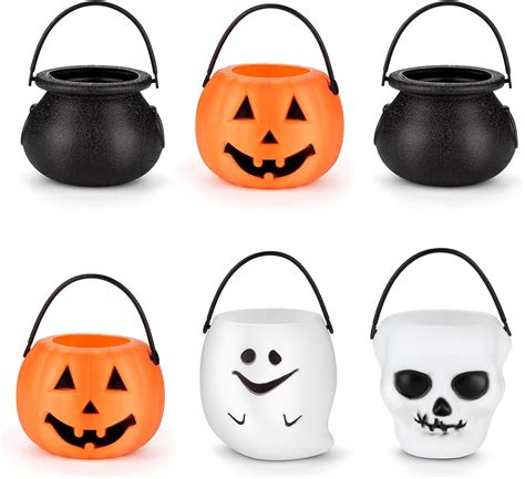 Buy Mini Halloween Candy Buckets 12 Pieces- Mini Halloween Candy Holder Pumpkin Halloween ...