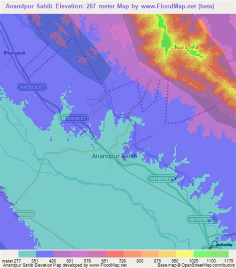 Elevation of Anandpur Sahib,India Elevation Map, Topography, Contour