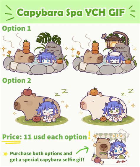 Capybara Spa YCH Gif (Open) by SakuraKitsune98 on DeviantArt