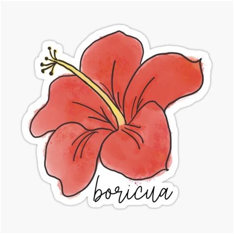 "Flor de Maga Watercolor Art by IslaVidaPR" Sticker for Sale by ...