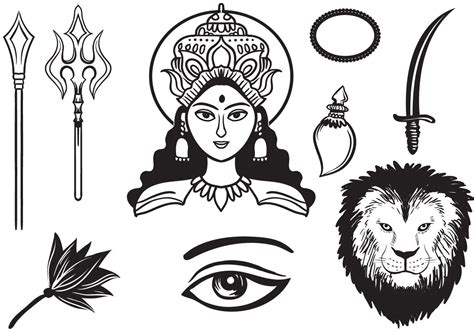 Free Durga 2 Vectors | Durga, Sacred tattoo, Vector art