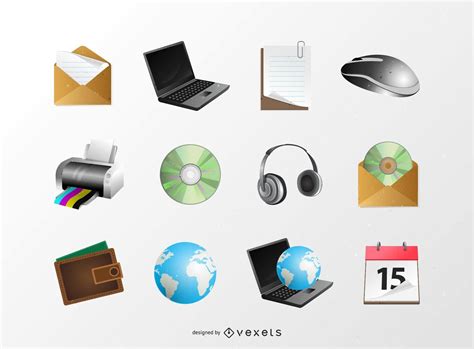 Glossy 3D Web Icon Pack Vector Download