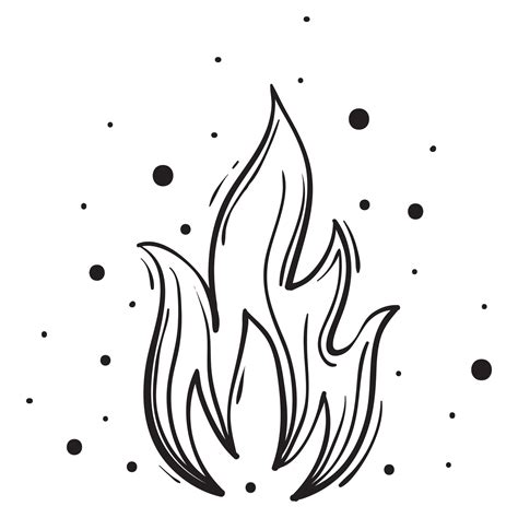 Hand drawn fire icons. Fire Flames Icons Vector Set. Hand Drawn Doodle ...