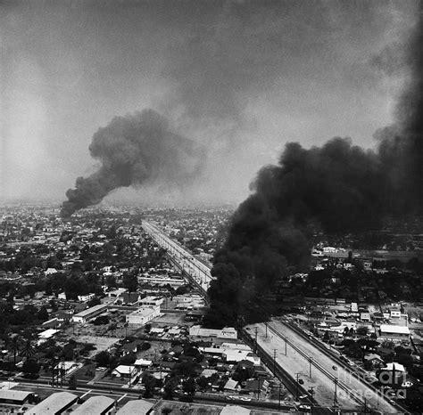 Fire Burning In Southeast Los Angeles Photograph by Bettmann