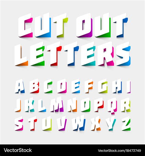 Alphabet letters cut out from paper Royalty Free Vector