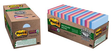 Post-it Notes Super Sticky Recycled Notes in Bali Colors, 3 x 3, 70-Sheet, 24/Pack - Walmart.com