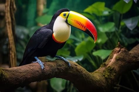 Vibrant Toucan Perched in the Tropical Rainforest | Premium AI-generated image