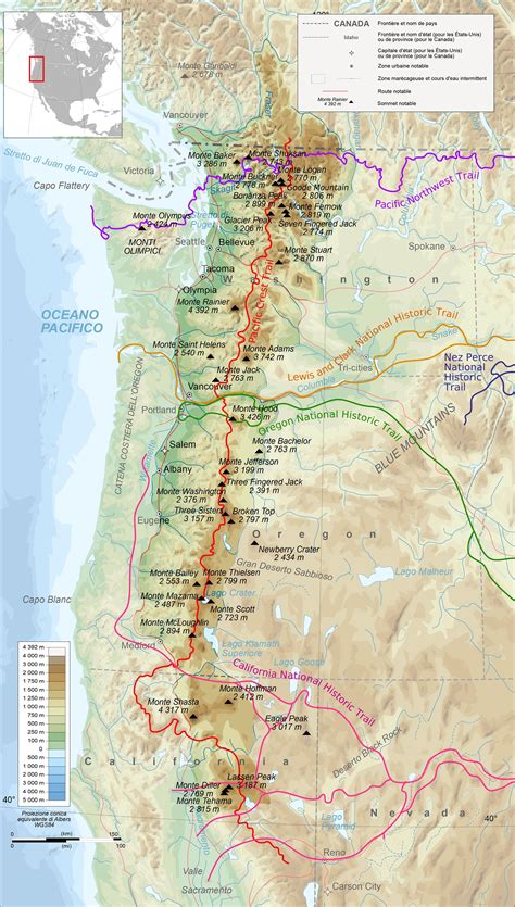 24x42in Trails of Cascade Range Map-It 【Photo Paper】 - Walmart.com