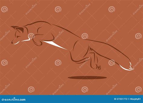 Jumping fox stock vector. Image of isolated, drawing - 27351772