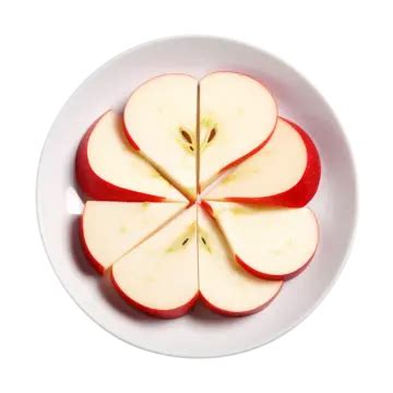 Apple Slices Art In A Plate On Transparent Background, Apple, Fruit ...