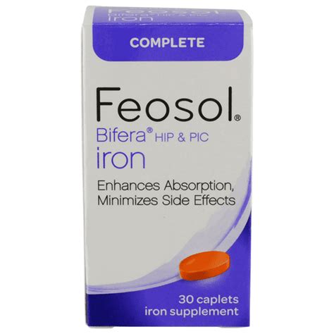 Feosol Complete with Bifera Iron Mineral Supplement Caplets, 30 Ct ...