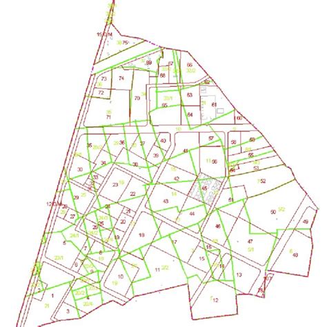 Superimposition of original plot boundary and final plot boundary ...