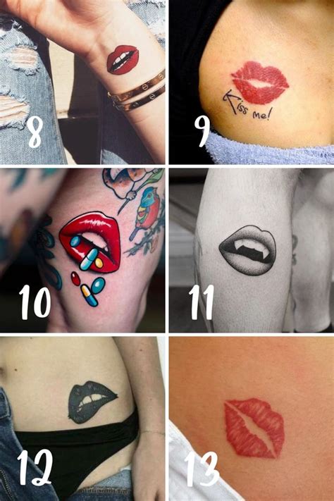 73 Flirty Lips Tattoo Designs - TattooGlee | Lip print tattoos, Red ...