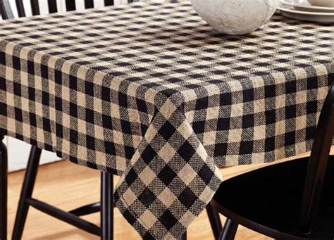 Burlap Black Check Tablecloth - 60 x 60 inch (Black and Tan) | Kitchen tablecloths, Table cloth ...