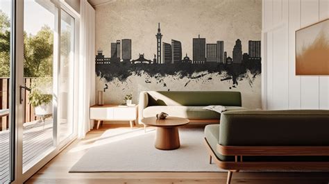 Kinshasa Skyline Concrete wallpaper mural 100% PVC-free and non-toxic