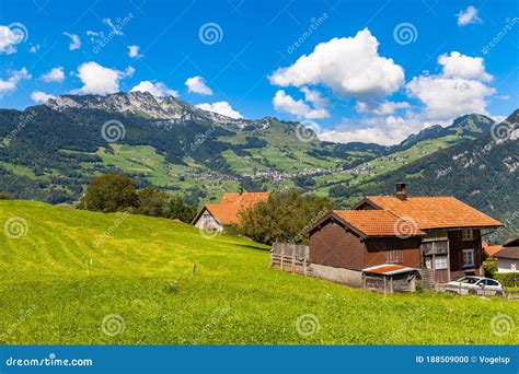 Countryside in Swiss Alps stock photo. Image of forest - 188509000