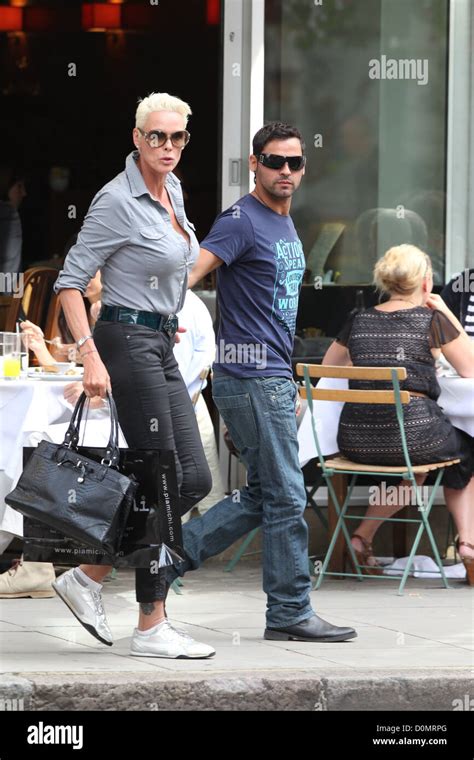 Brigitte Nielsen and her husband Mattia Dessi enjoy a romantic lunch ...