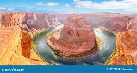 Horseshoe Bend aerial view stock photo. Image of desert - 105777034