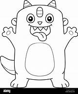 Silly Monster Coloring Page For Kids Stock Vector Image & Art  Alamy sketch template