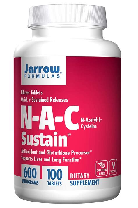 Jarrow Formulas N-A-C Sustain, Supports Liver and Lung Function, 600 mg ...