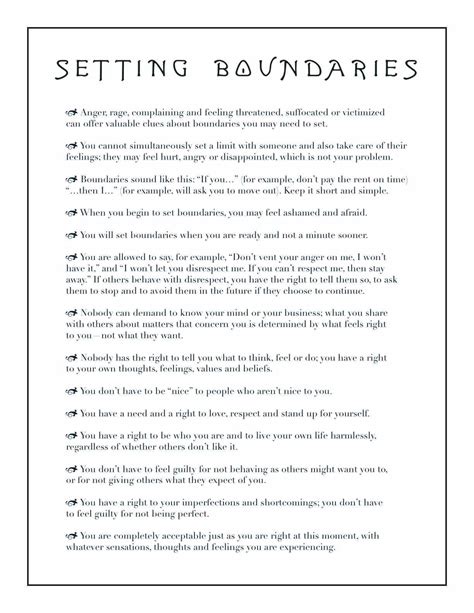 Setting Healthy Boundaries Worksheets - Printable Word Searches