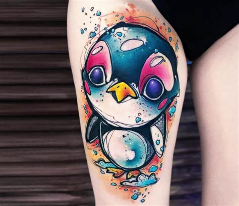 Baby penguin tattoo by Vika Kiwi | Photo 29612