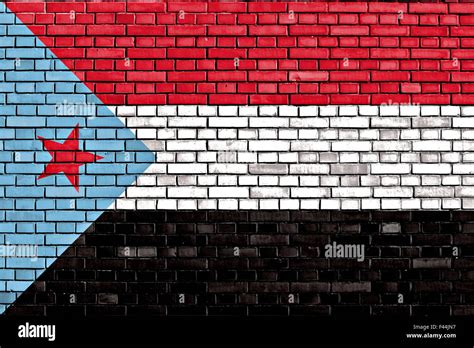 flag of South Yemen painted on brick wall Stock Photo - Alamy