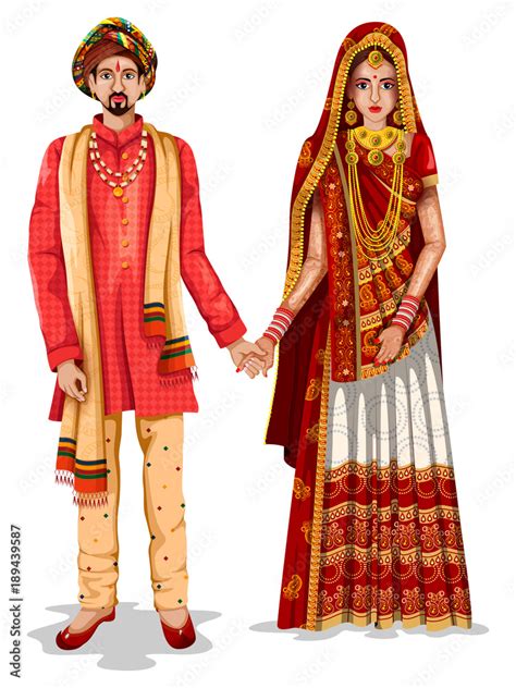 Tamil Wedding Couple In Traditional Costume Of Tamil Nadu, India Stock ...